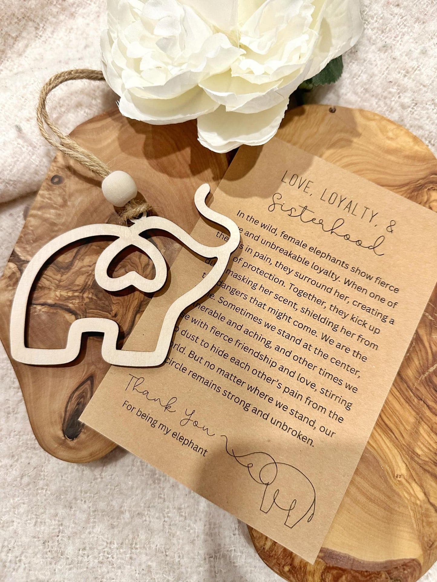 Wooden Elephant Ornament