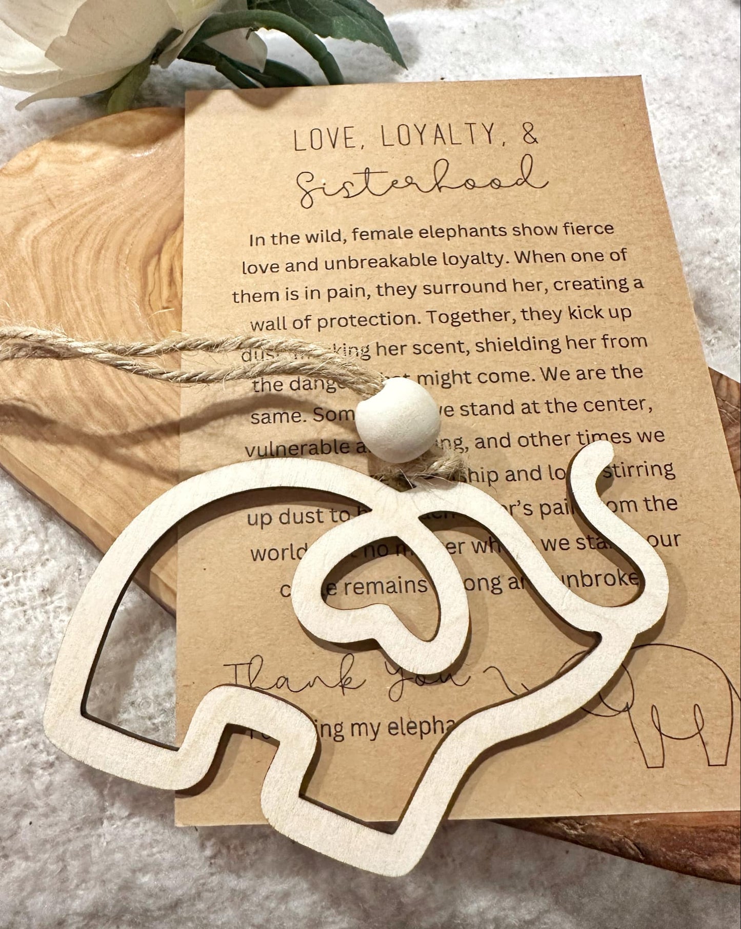 Wooden Elephant Ornament