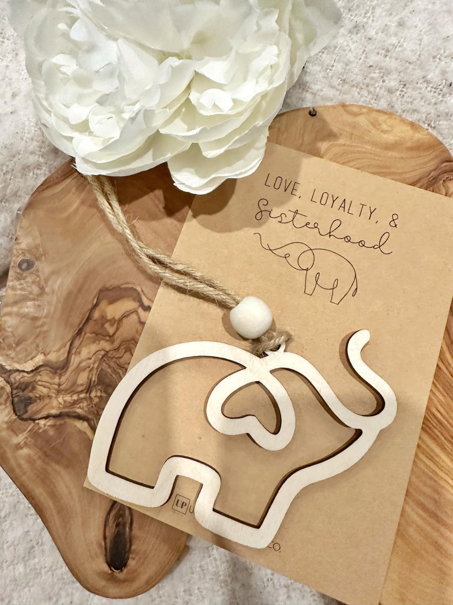 Wooden Elephant Ornament