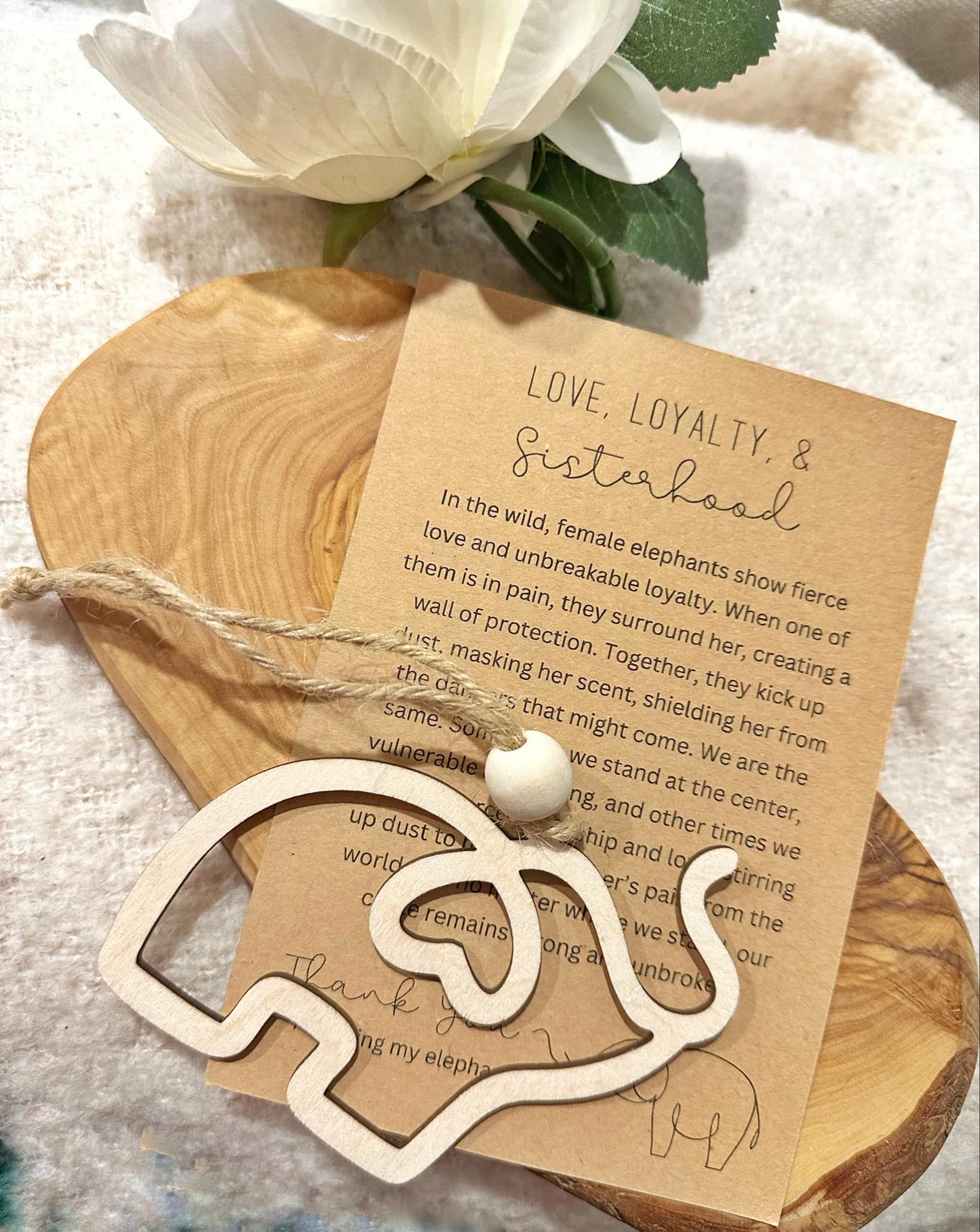 Wooden Elephant Ornament