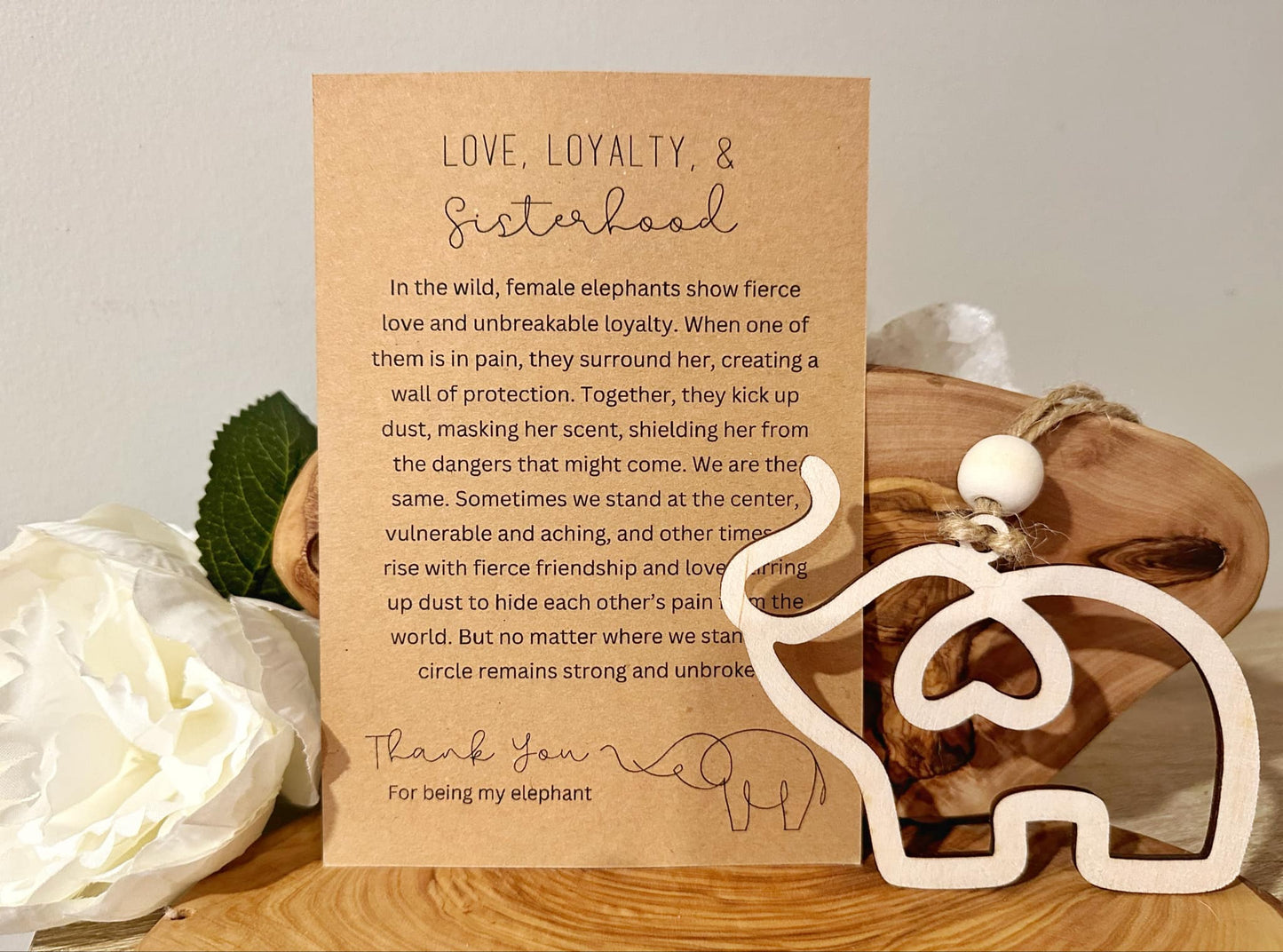 Wooden Elephant Ornament