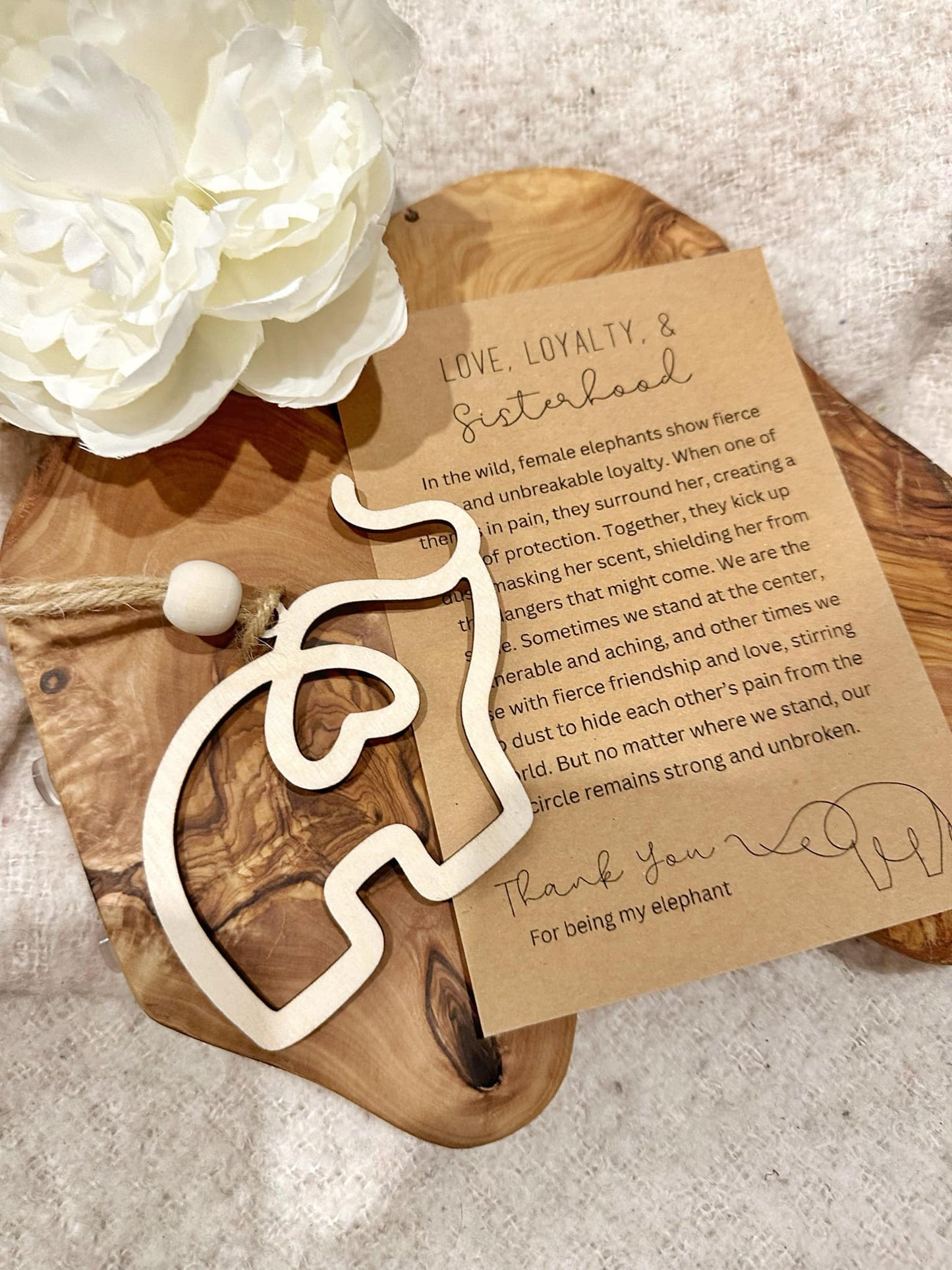 Wooden Elephant Ornament