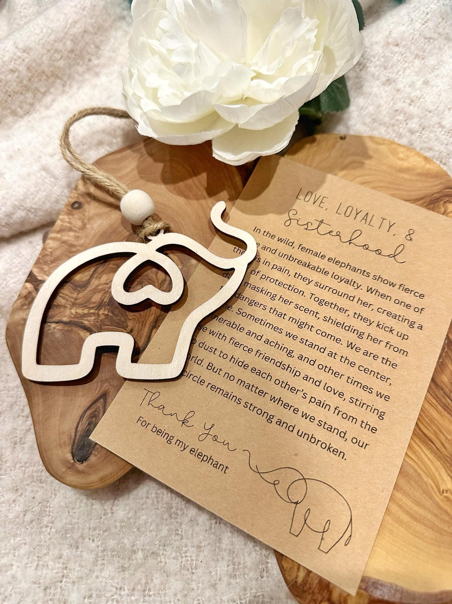 Wooden Elephant Ornament
