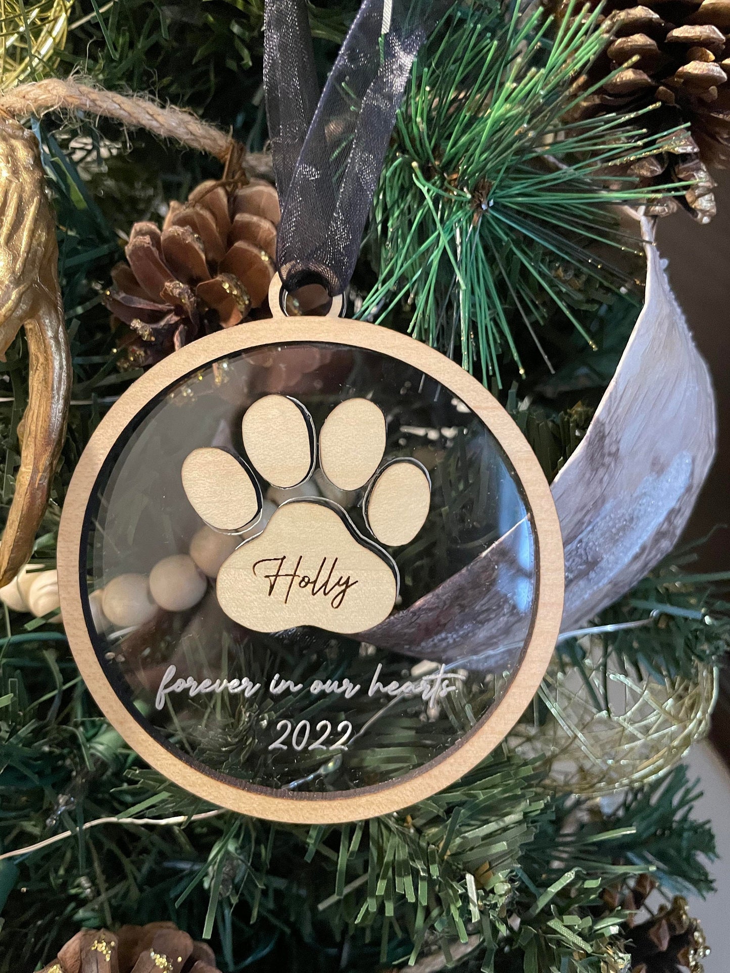 Personalized Pet Memorial Ornament 2024 Forever in Our Hearts