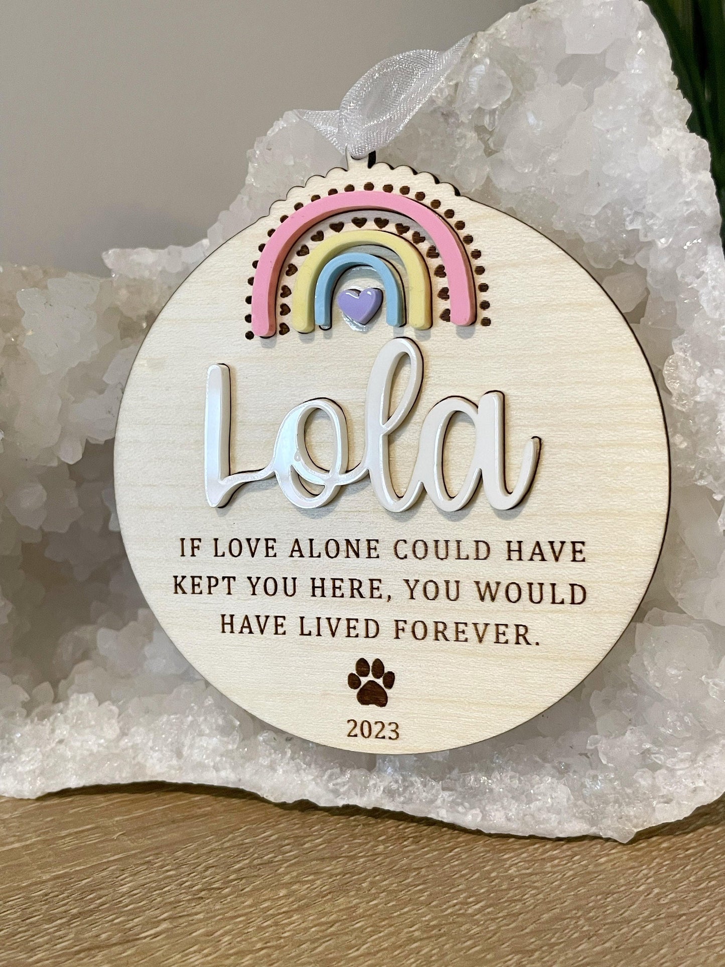 2024 Rainbow Pet Memorial Ornament - Personalized