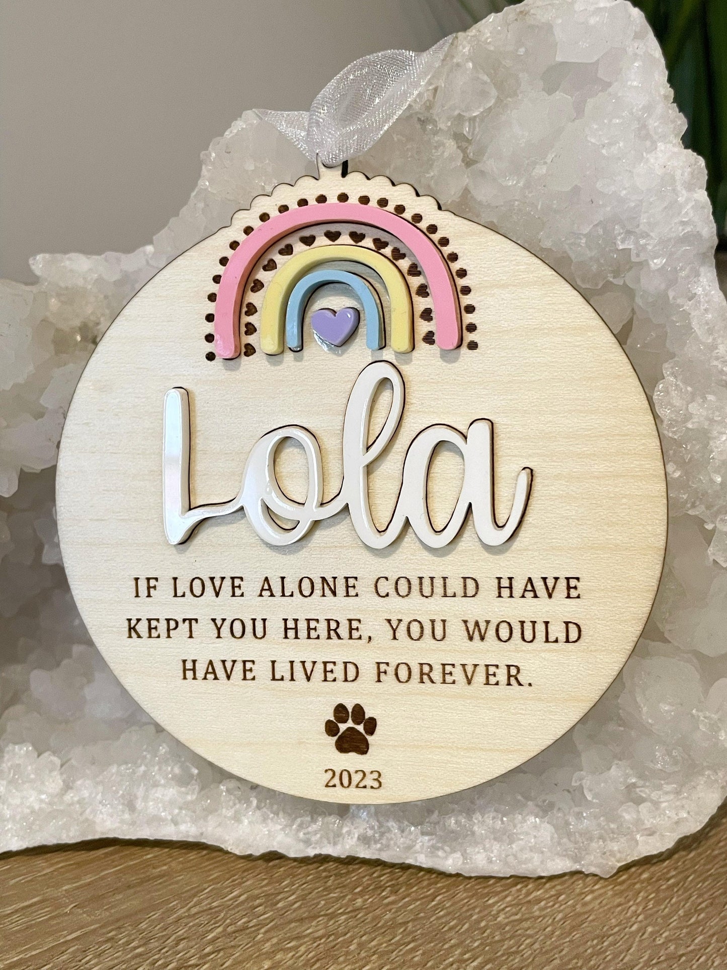 2024 Rainbow Pet Memorial Ornament - Personalized