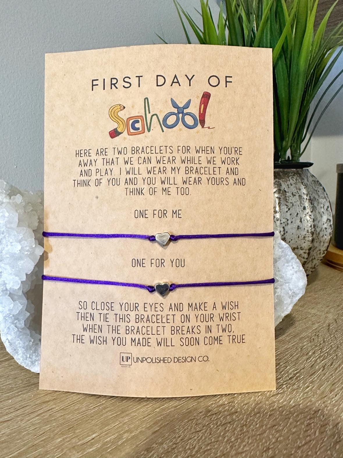 First Day of School Mommy and Me Bracelet Set
