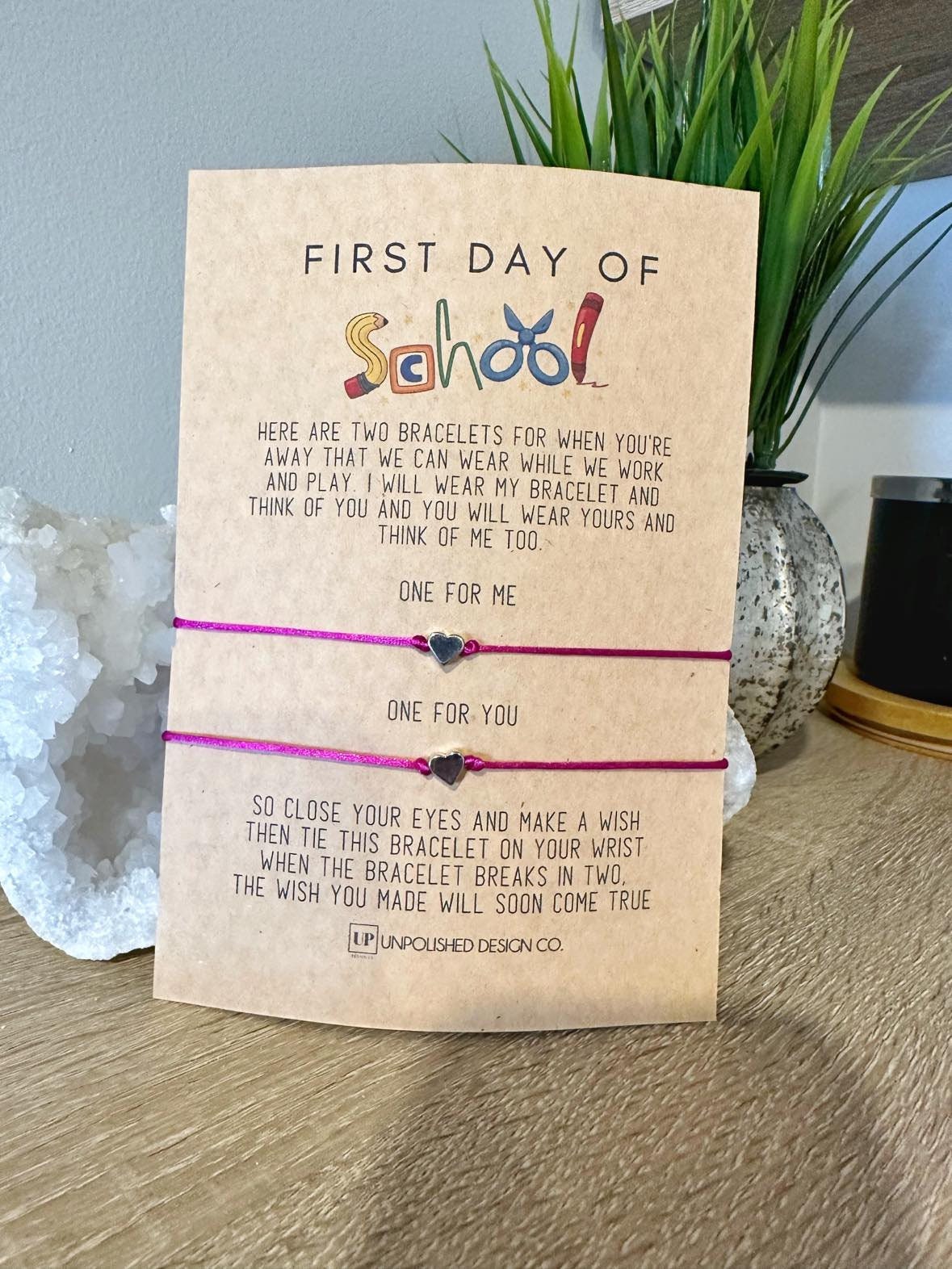 First Day of School Mommy and Me Bracelet Set