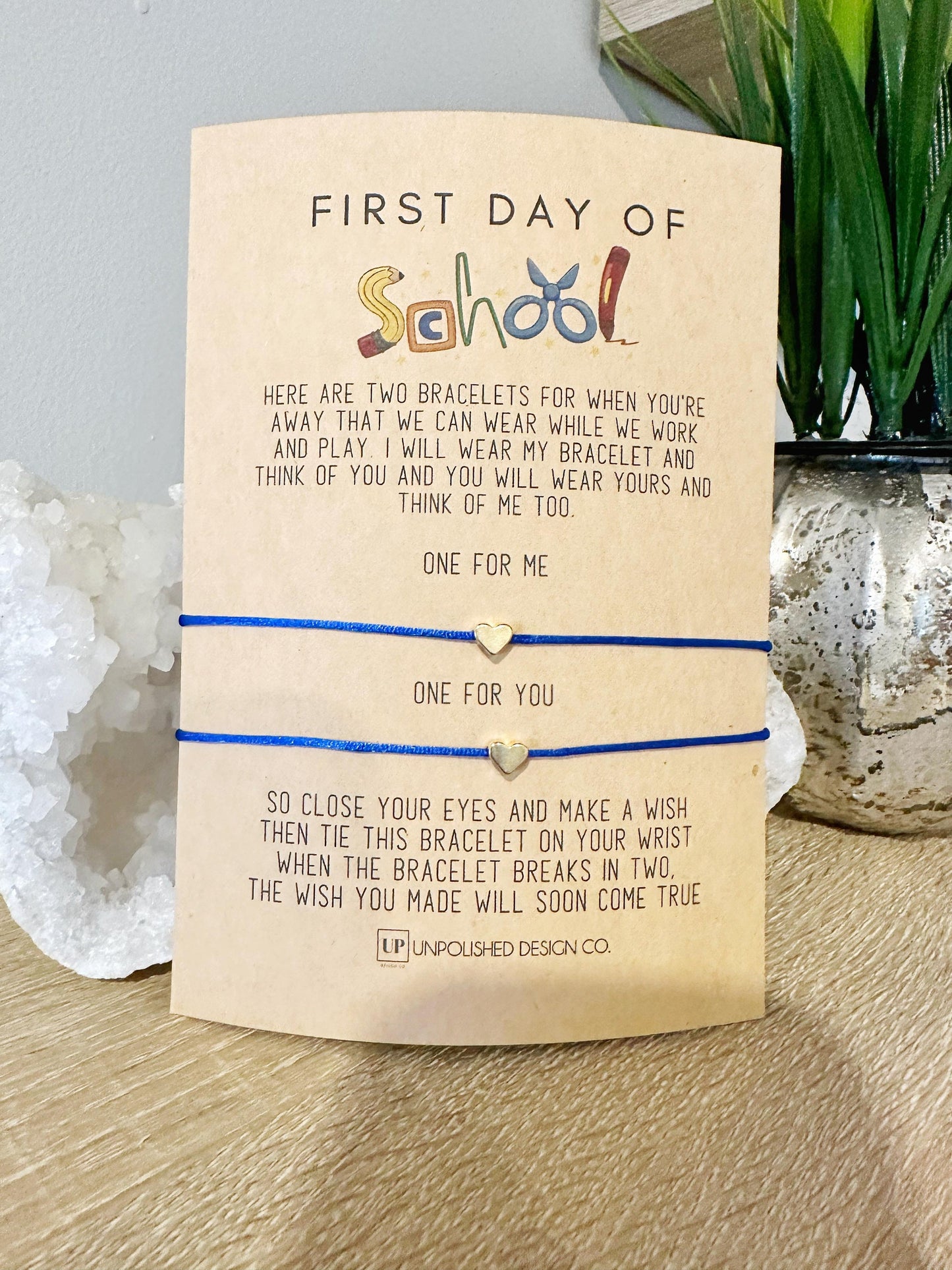 First Day of School Mommy and Me Bracelet Set