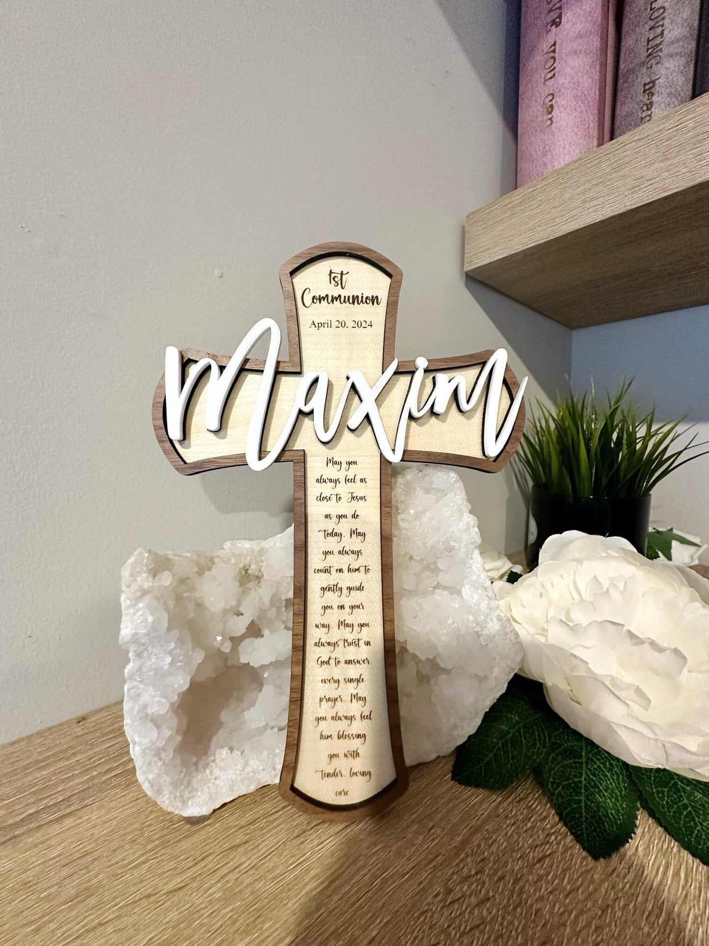 First Communion Gift Baptism Gift Confirmation Cross Christening Gift Personalized Wood Cross boys communion gift girls communion gift