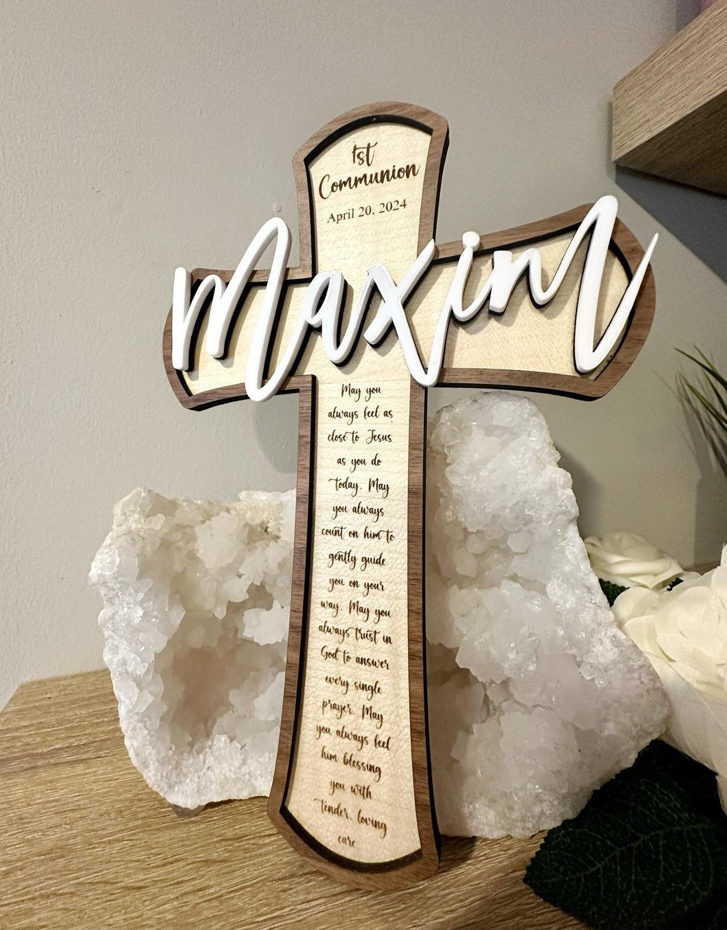 First Communion Gift Baptism Gift Confirmation Cross Christening Gift Personalized Wood Cross boys communion gift girls communion gift