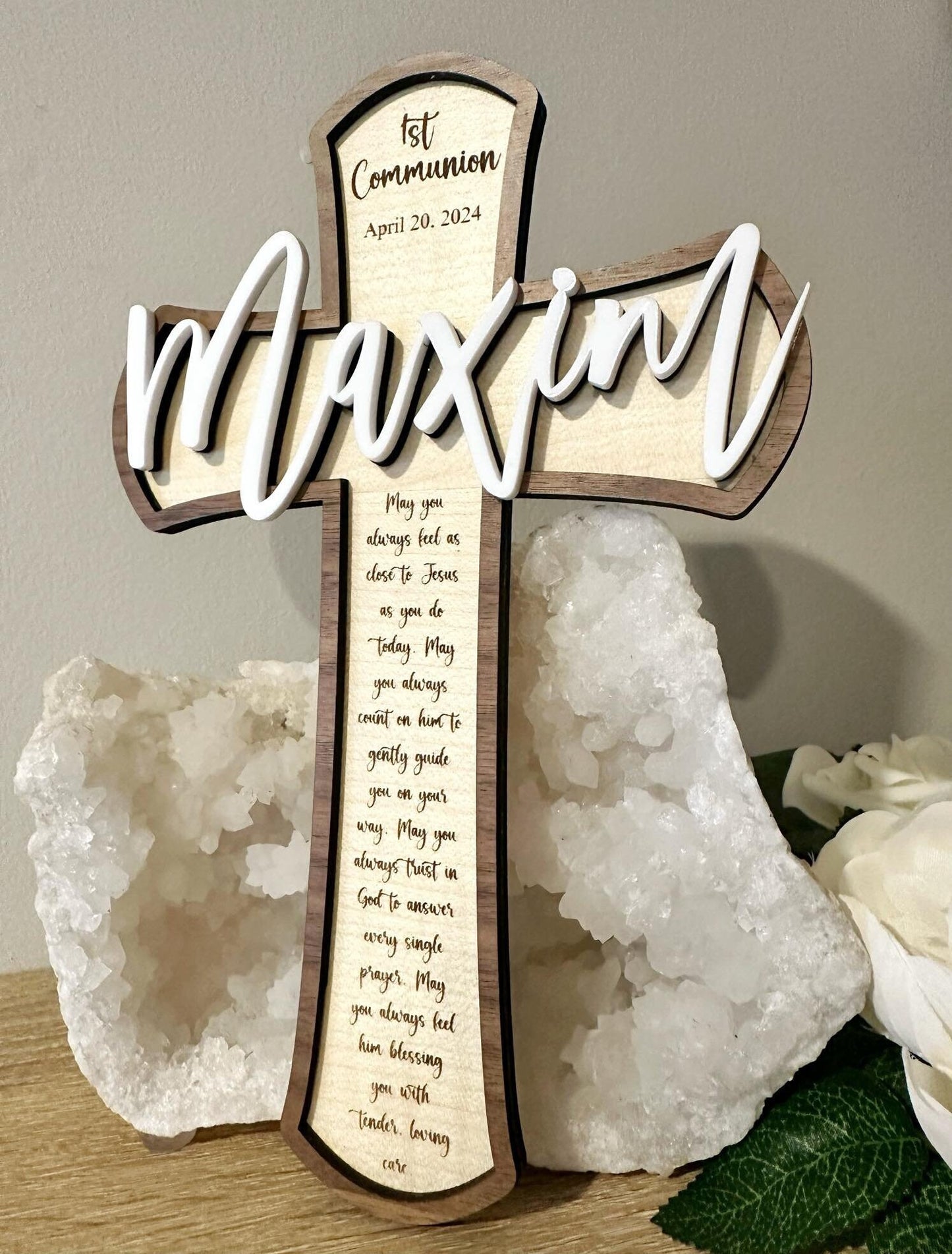 First Communion Gift Baptism Gift Confirmation Cross Christening Gift Personalized Wood Cross boys communion gift girls communion gift