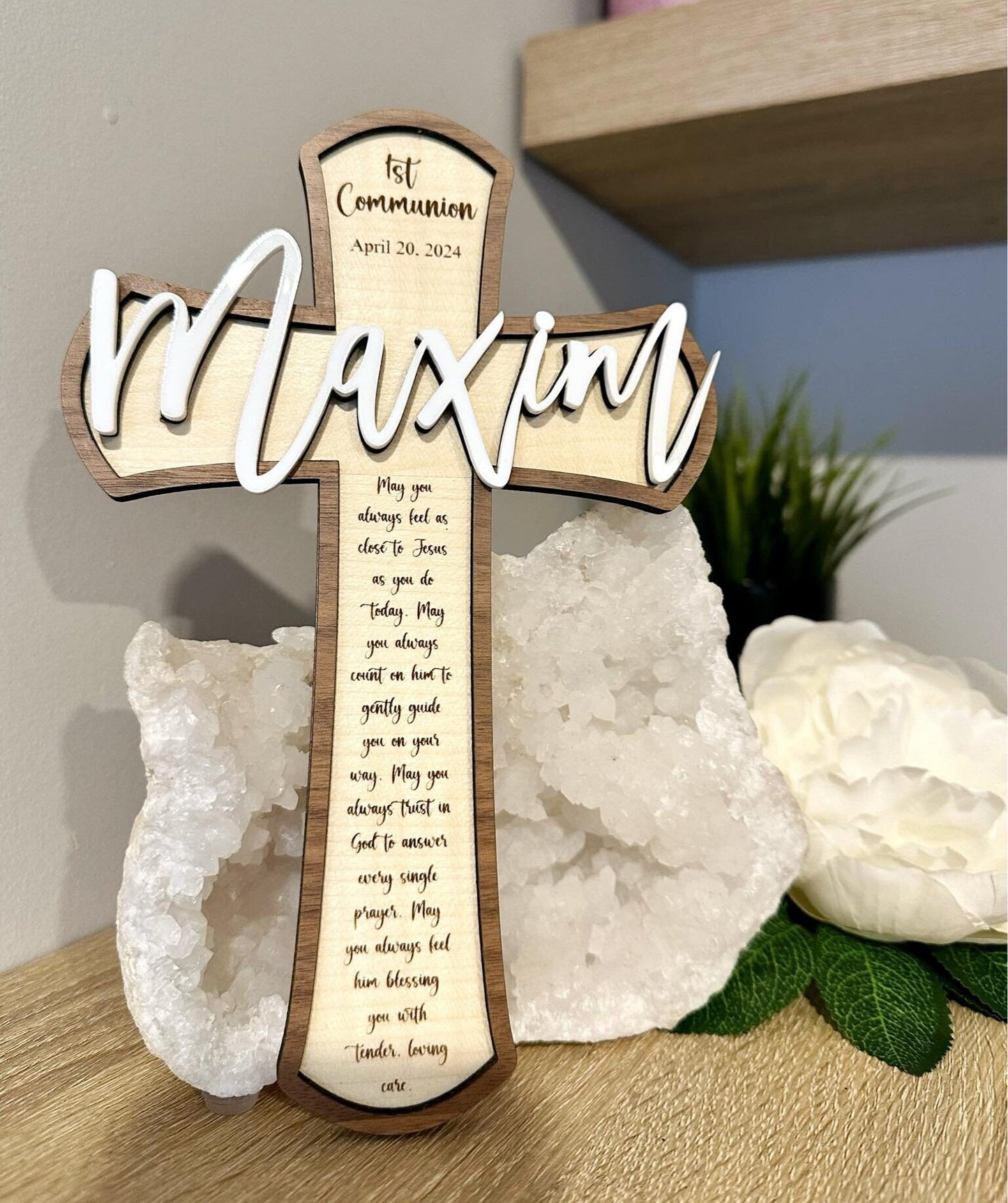 First Communion Gift Baptism Gift Confirmation Cross Christening Gift Personalized Wood Cross boys communion gift girls communion gift