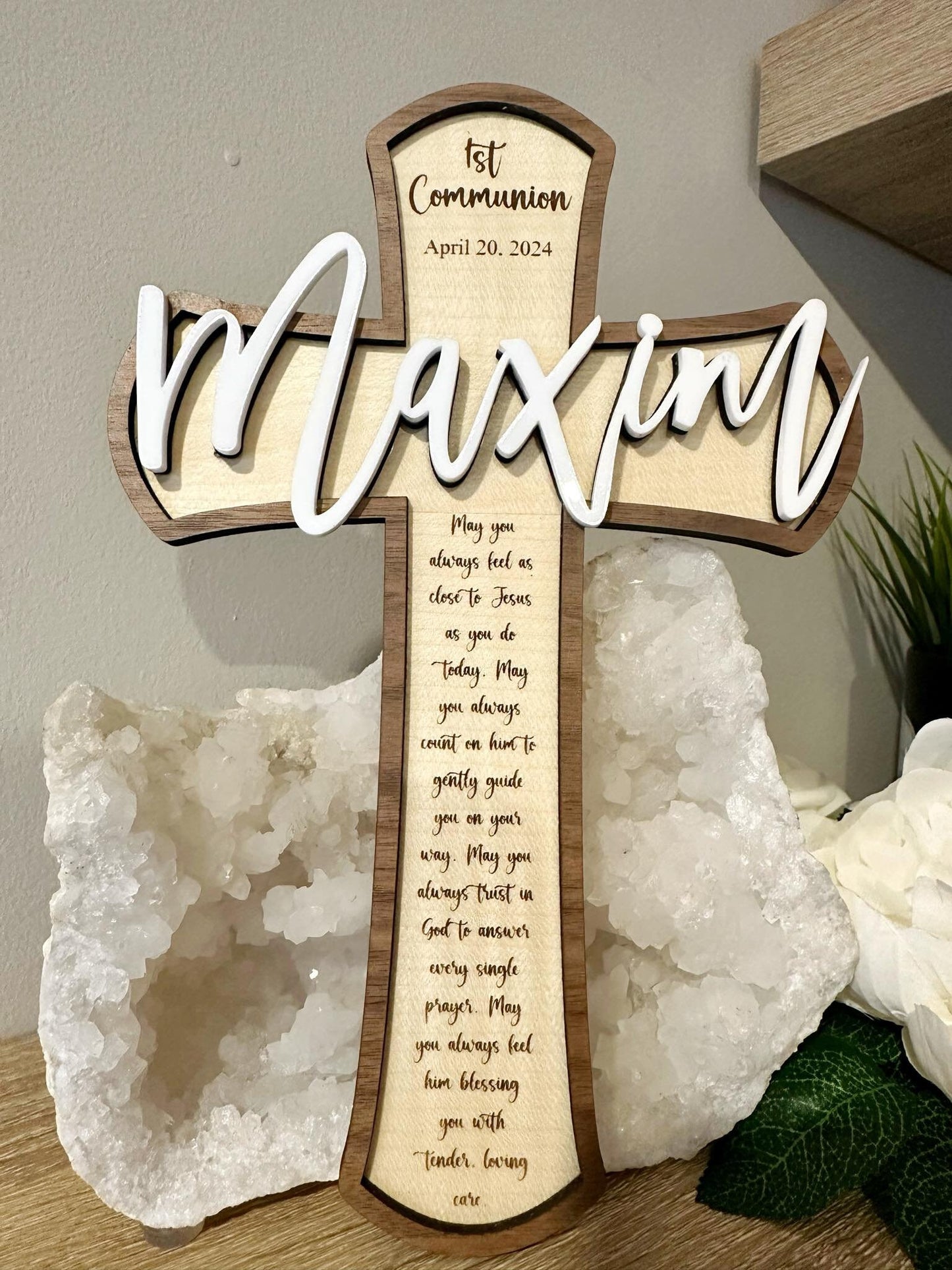 First Communion Gift Baptism Gift Confirmation Cross Christening Gift Personalized Wood Cross boys communion gift girls communion gift