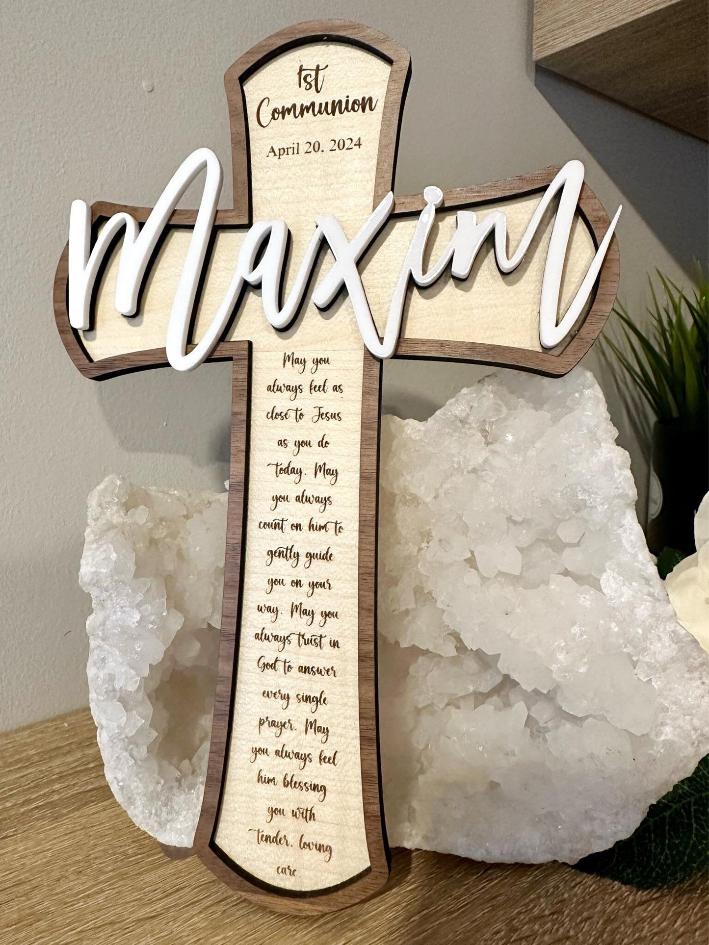 First Communion Gift Baptism Gift Confirmation Cross Christening Gift Personalized Wood Cross boys communion gift girls communion gift