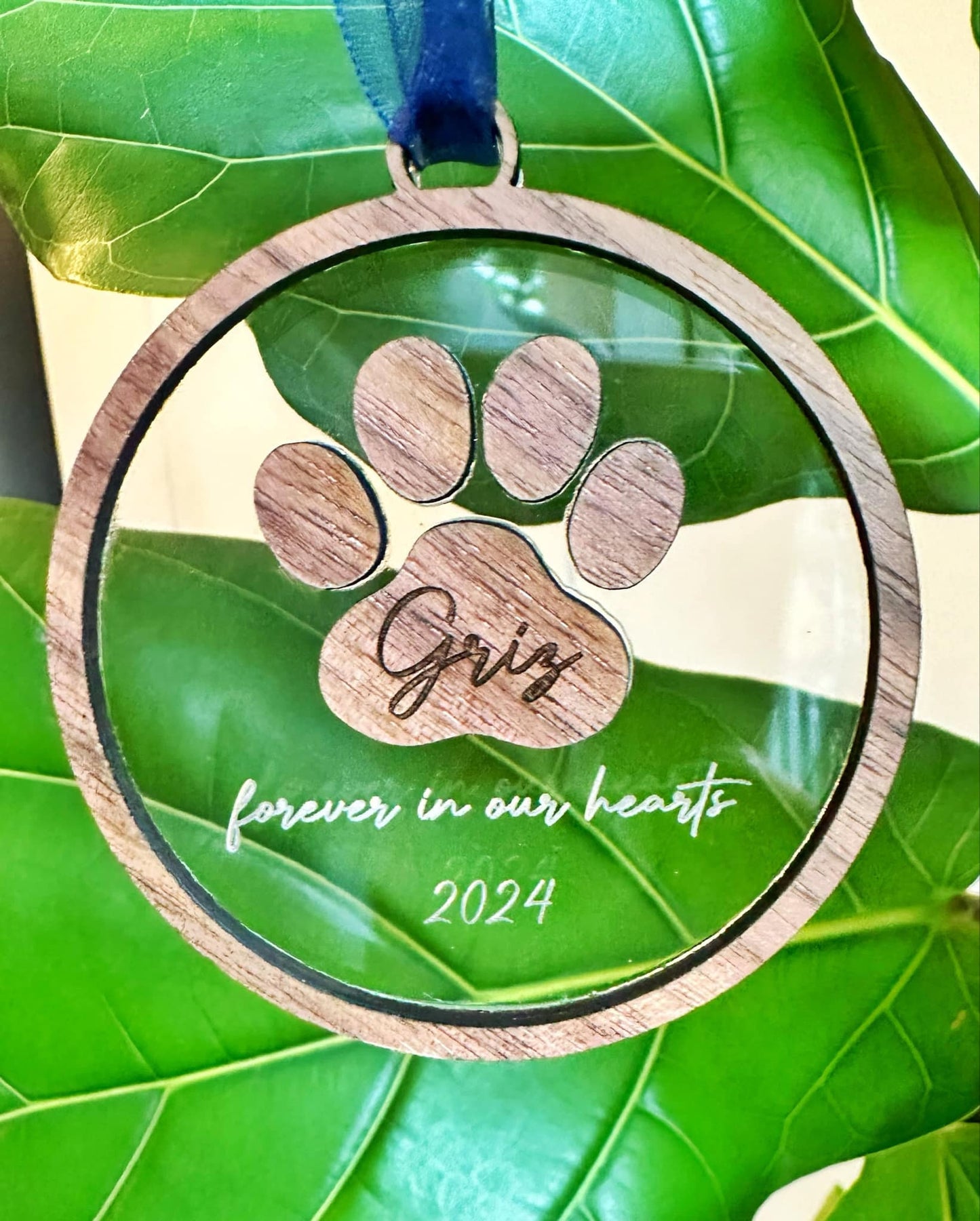 Personalized Pet Memorial Ornament 2024 Forever in Our Hearts