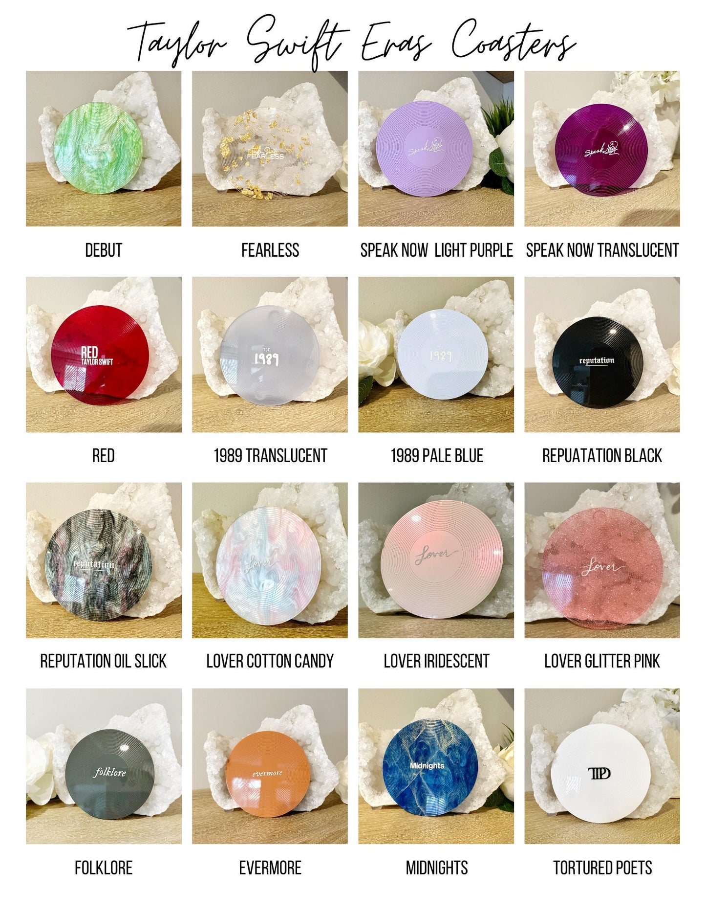 Taylor Swift Eras Tour Coaster Set of 11