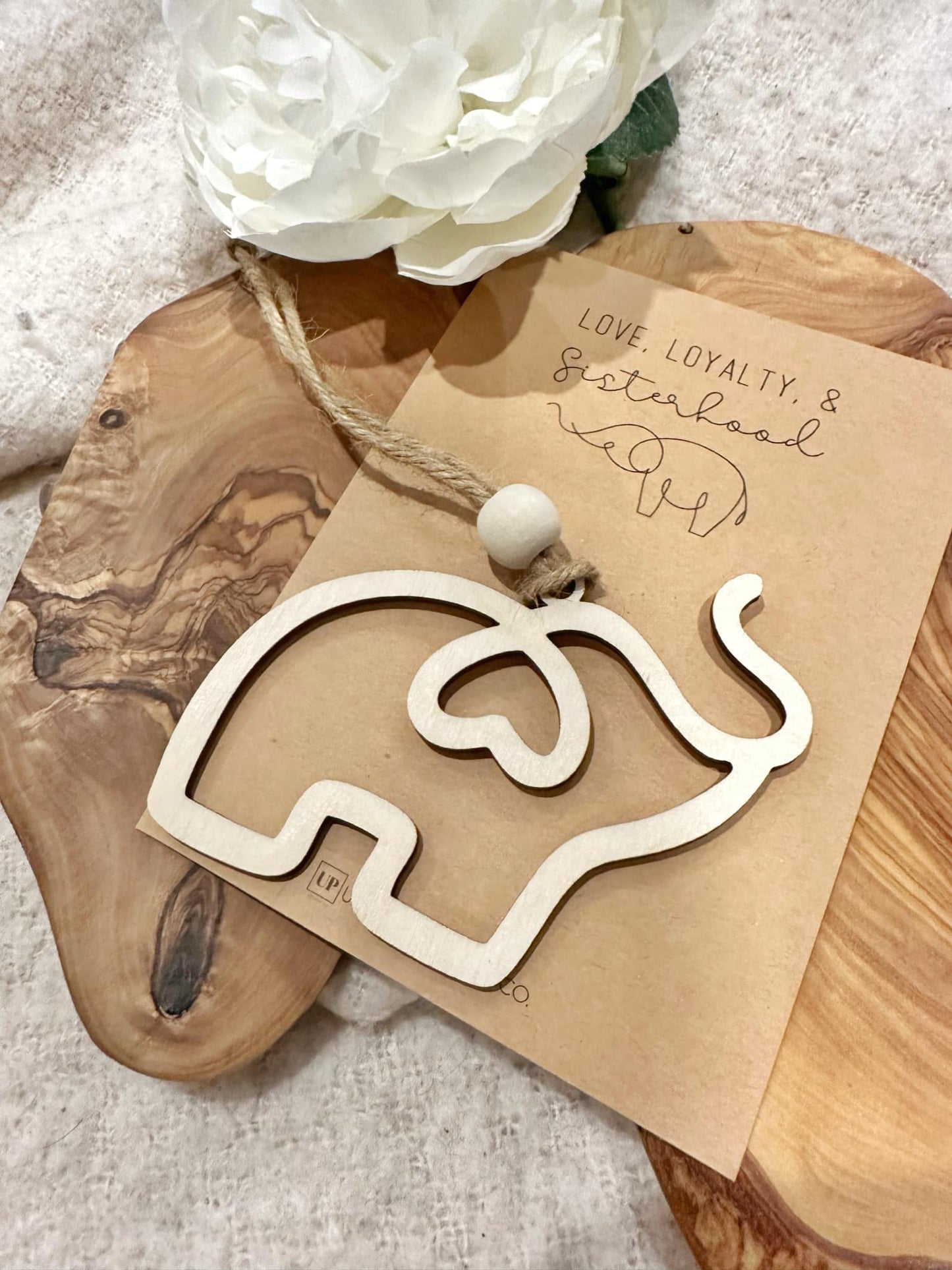 Wooden Elephant Ornament