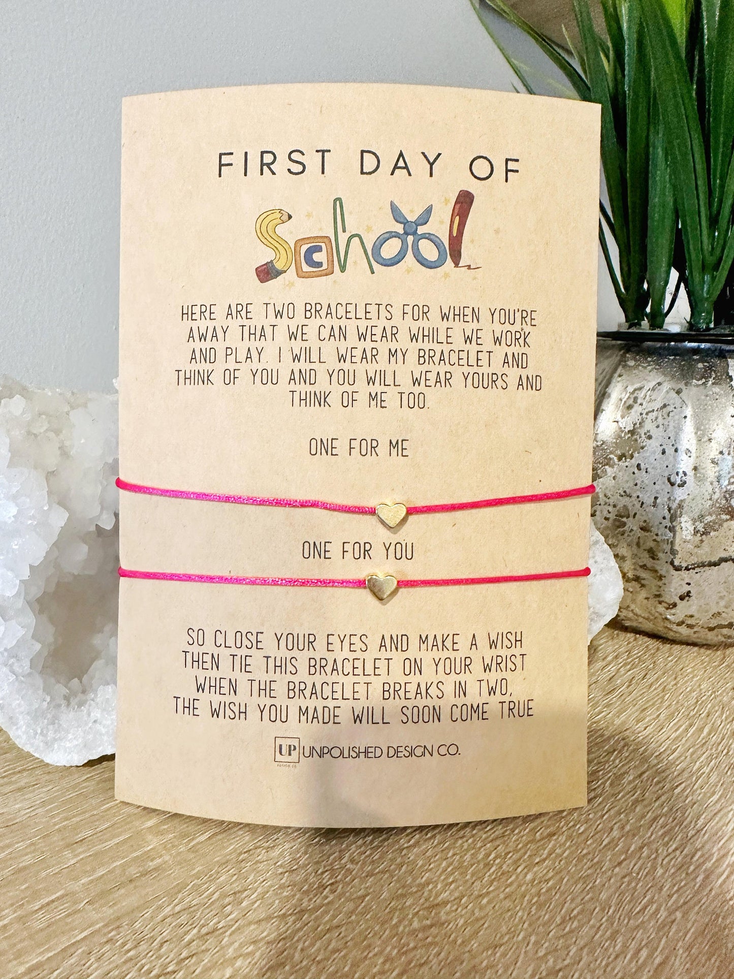 First Day of School Mommy and Me Bracelet Set