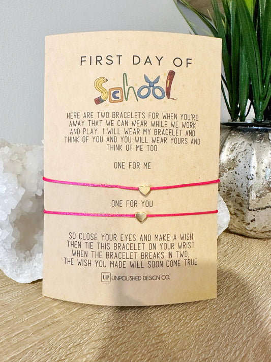 First Day of School Mommy and Me Bracelet Set
