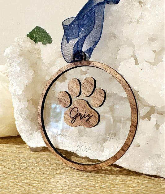 Personalized Pet Memorial Ornament 2024 Forever in Our Hearts