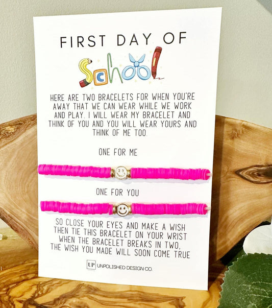 First Day of School Matching Bracelet Set